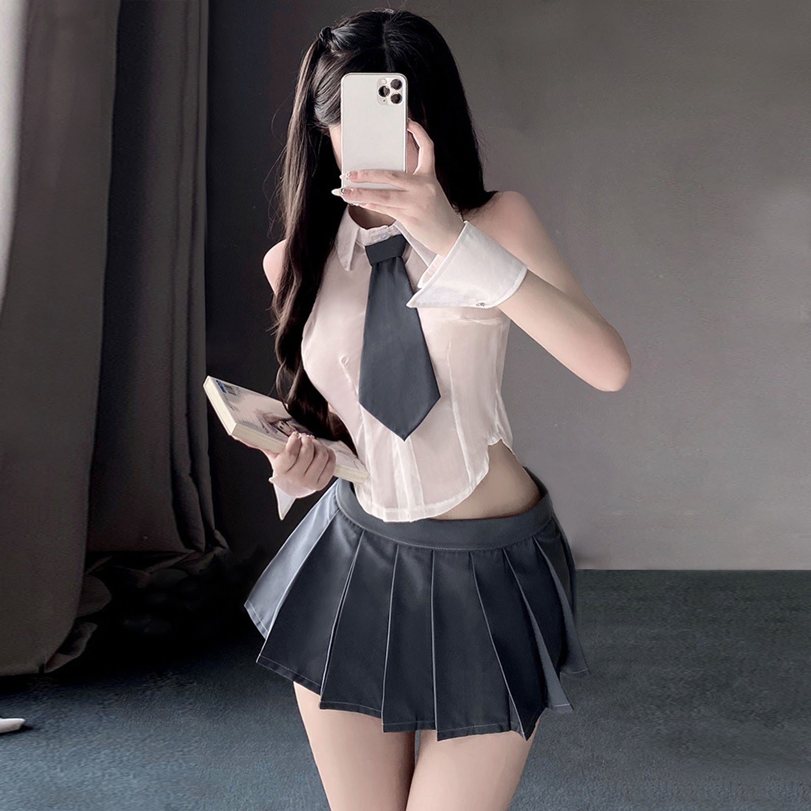 セクシーアジア風女子学生制服 日本アニメ風学生ランジェリーコスプレ衣装
