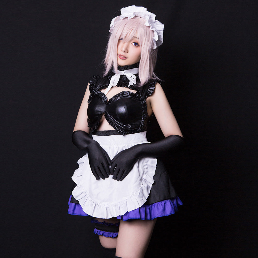 セクシーアウトフィット Fate Grand Order マッシュコスチューム メイドコスプレ ラテックスドレスセット
