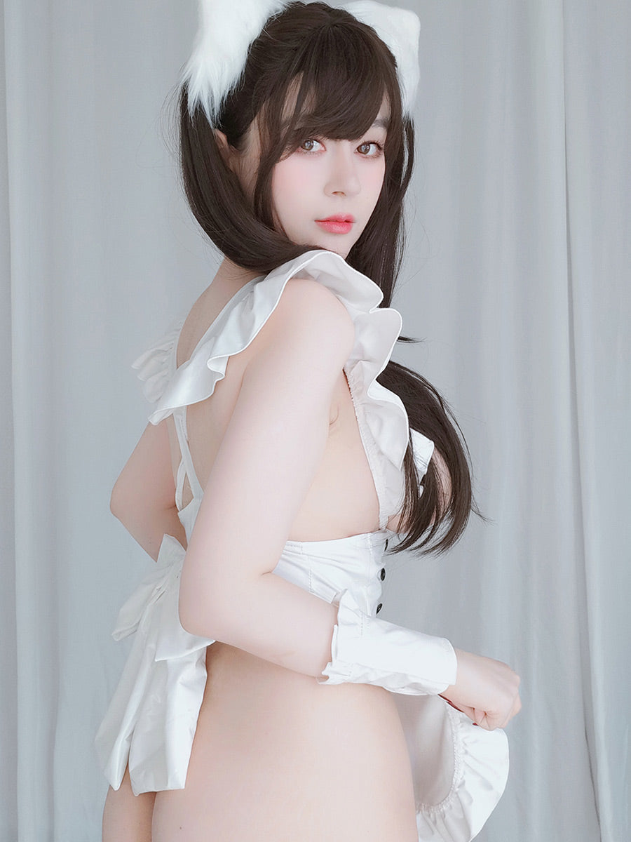 セクシーカップルコスチューム ラテックスキャットメイドコスチューム
